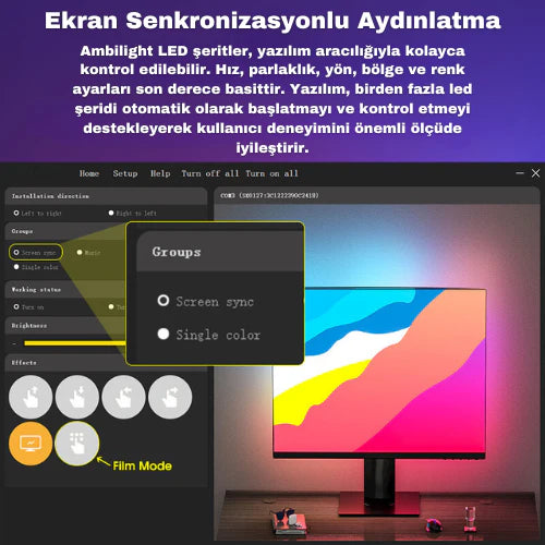 Ortam Led Sekronize şeritler